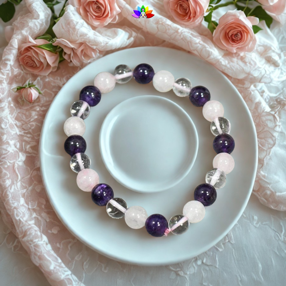 Mind Body Soul Bracelet (Rose Quartz, Clear Quartz, Amethyst)