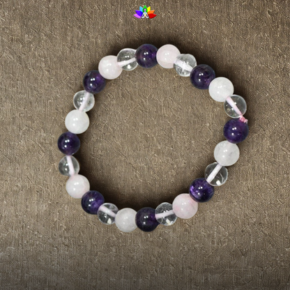 Mind Body Soul Bracelet (Rose Quartz, Clear Quartz, Amethyst)