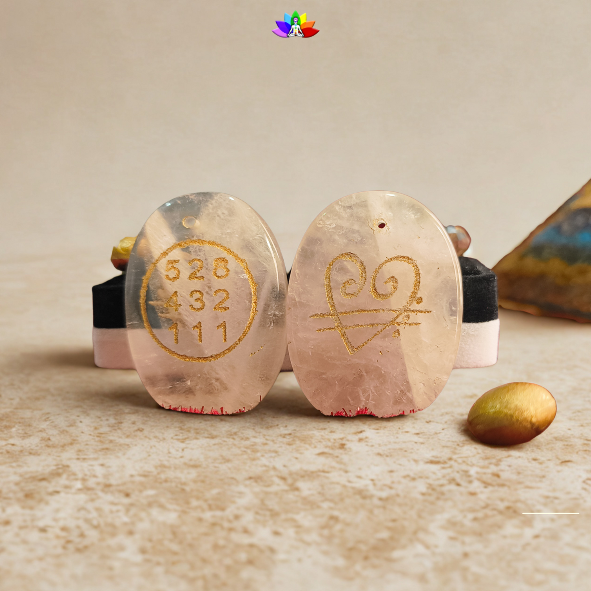 Rose Quartz Crystals Coin for Love, Relationships, and Marriage