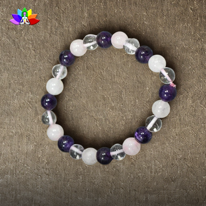 Mind Body Soul Bracelet (Rose Quartz, Clear Quartz, Amethyst)