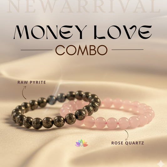 Money & Love Combo – Rose Quartz & Pyrite Bracelets
